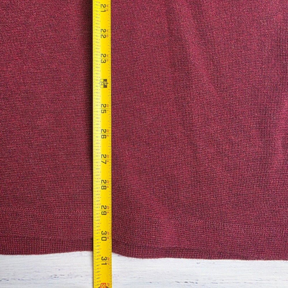 LL Bean Mens XL Tall Henley Shirt Burgundy Maroon Long Sleeve Waffle Knit Cotton - Picture 6 of 8